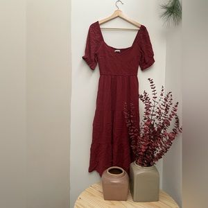 Abercrombie & Fitch Smocked Midi Dress